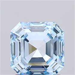 Picture of Lab Grown Diamond 1.43 Carats, Asscher with  Cut, Fancy Intense Blue Color, VVS2 Clarity and Certified by IGI