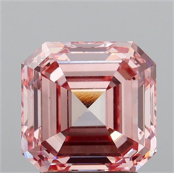 Picture of Lab Grown Diamond 3.02 Carats, Asscher with  Cut, Fancy Intense Pink Color, VS2 Clarity and Certified by IGI