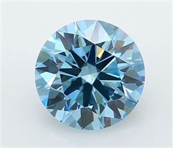 Picture of Lab Grown Diamond 2.04 Carats, Round with Ideal Cut, Fancy Vivid Blue Color, VVS2 Clarity and Certified by IGI