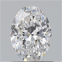 Natural Diamond 0.70 Carats, Oval with  Cut, D Color, VS2 Clarity and Certified by GIA