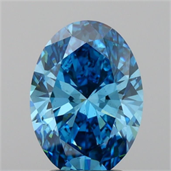 Picture of Lab Grown Diamond 2.52 Carats, Oval with  Cut, Fancy Vivid Blue Color, VS2 Clarity and Certified by IGI