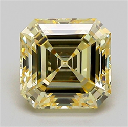 Picture of Lab Grown Diamond 2.01 Carats, Asscher with  Cut, Fancy Light Yellow Color, VVS2 Clarity and Certified by IGI