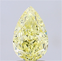 Picture of Lab Grown Diamond 1.58 Carats, Pear with  Cut, Fancy Yellow Color, VS1 Clarity and Certified by IGI