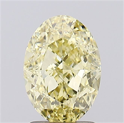 Picture of Lab Grown Diamond 2.05 Carats, Oval with  Cut, Fancy Yellow Color, VVS2 Clarity and Certified by IGI
