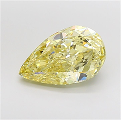 Picture of Lab Grown Diamond 5.06 Carats, Pear with  Cut, Fancy Yellow Color, VS2 Clarity and Certified by IGI