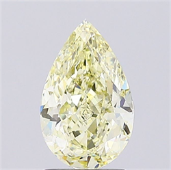 Picture of Lab Grown Diamond 2.01 Carats, Pear with  Cut, Fancy Yellow Color, VS2 Clarity and Certified by IGI