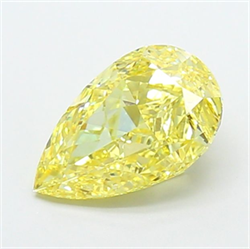 Picture of Lab Grown Diamond 2.99 Carats, Pear with  Cut, Fancy Intense Yellow Color, VVS2 Clarity and Certified by IGI