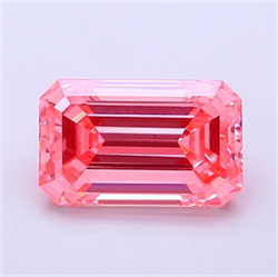 Picture of Lab Grown Diamond 2.02 Carats, Emerald with  Cut, Fancy Vivid Pink Color, VS2 Clarity and Certified by IGI