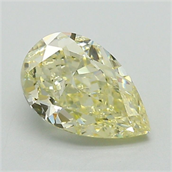 Picture of Lab Grown Diamond 1.37 Carats, Pear with  Cut, Fancy Intense Yellow Color, VS1 Clarity and Certified by IGI