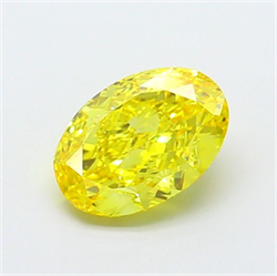 Picture of Lab Grown Diamond 1.75 Carats, Oval with  Cut, Fancy Vivid Yellow Color, VVS2 Clarity and Certified by IGI