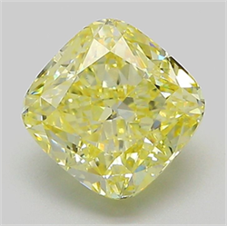 Picture of Lab Grown Diamond 2.25 Carats, CUSHION MODIFIED with  Cut, Fancy Yellow Color, VS1 Clarity and Certified by IGI