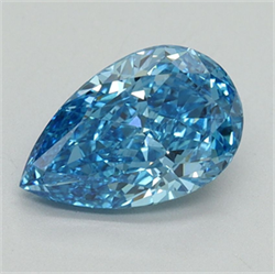 Picture of Lab Grown Diamond 1.60 Carats, Pear with  Cut, Fancy Vivid Blue Color, VVS2 Clarity and Certified by IGI