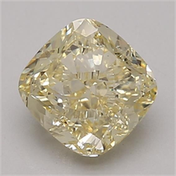 Picture of Lab Grown Diamond 1.44 Carats, CUSHION MODIFIED with  Cut, Fancy Light Yellow Color, VS1 Clarity and Certified by IGI