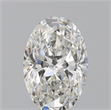 Natural Diamond 0.92 Carats, Oval with  Cut, H Color, VVS1 Clarity and Certified by GIA