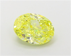 Picture of Lab Grown Diamond 2.01 Carats, Oval with  Cut, Fancy Vivid Yellow Color, VVS2 Clarity and Certified by IGI