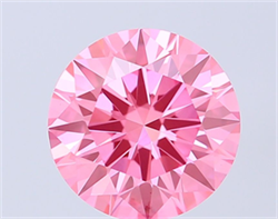 Picture of Lab Grown Diamond 2.02 Carats, Round with Ideal Cut, Fancy Vivid Pink Color, VVS2 Clarity and Certified by IGI