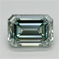 Picture of Lab Grown Diamond 1.64 Carats, Emerald with  Cut, Fancy Intense Green Color, VS2 Clarity and Certified by IGI