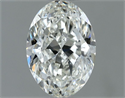 Natural Diamond 0.70 Carats, Oval with  Cut, H Color, VVS1 Clarity and Certified by IGI