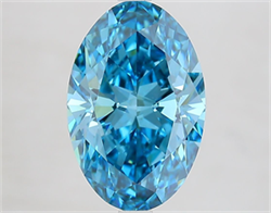 Picture of Lab Grown Diamond 3.58 Carats, Oval with  Cut, Fancy Vivid Blue Color, VVS2 Clarity and Certified by IGI