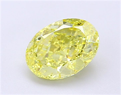 Picture of Lab Grown Diamond 1.29 Carats, Oval with  Cut, Fancy Vivid Yellow Color, VVS2 Clarity and Certified by IGI