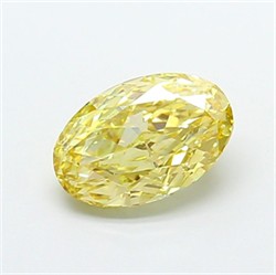 Picture of Lab Grown Diamond 2.51 Carats, Oval with  Cut, Fancy Intense Yellow Color, VS1 Clarity and Certified by IGI
