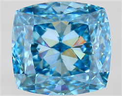 Picture of Lab Grown Diamond 2.53 Carats, CUSHION MODIFIED with  Cut, Fancy Vivid Blue Color, VVS2 Clarity and Certified by IGI