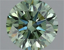 Picture of Lab Grown Diamond 1.48 Carats, Round with Very Good Cut, Fancy Vivid Green Color, VS2 Clarity and Certified by IGI