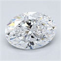 Natural Diamond 1.81 Carats, Oval with  Cut, D Color, VS1 Clarity and Certified by GIA