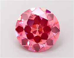 Picture of Lab Grown Diamond 2.21 Carats, Round with Excellent Cut, Fancy Vivid Pink Color, VS2 Clarity and Certified by IGI