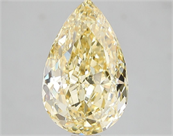 Picture of Lab Grown Diamond 3.10 Carats, Pear with  Cut, Fancy Intense Yellow Color, VS1 Clarity and Certified by IGI