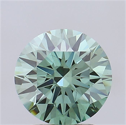Picture of Lab Grown Diamond 2.00 Carats, Round with Ideal Cut, Fancy Vivid Green Color, VS2 Clarity and Certified by IGI