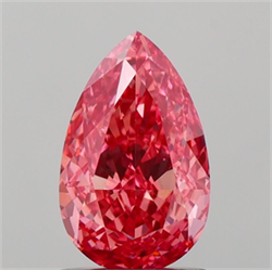 Picture of Lab Grown Diamond 1.35 Carats, Pear with  Cut, Fancy Vivid Pink Color, VVS2 Clarity and Certified by IGI