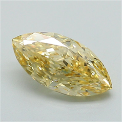 Picture of Lab Grown Diamond 1.23 Carats, Marquise with  Cut, Fancy Intense Yellow Color, VVS2 Clarity and Certified by IGI