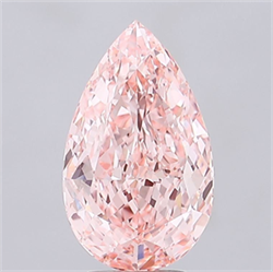 Picture of Lab Grown Diamond 4.64 Carats, Pear with  Cut, Fancy Vivid Pink Color, VVS2 Clarity and Certified by IGI