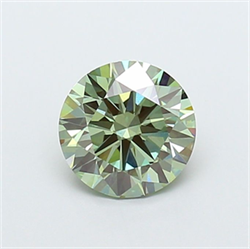 Picture of Lab Grown Diamond 1.71 Carats, Round with Ideal Cut, Fancy Vivid Green Color, VVS2 Clarity and Certified by IGI