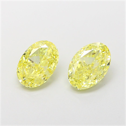 Picture of Lab Grown Diamond 1.38 Carats, Oval with  Cut, Fancy Intense Yellow Color, VVS2 Clarity and Certified by IGI