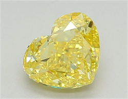 Picture of Lab Grown Diamond 1.23 Carats, Heart with  Cut, Fancy Intense Yellow Color, VVS1 Clarity and Certified by IGI