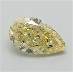 Picture of Lab Grown Diamond 1.46 Carats, Pear with  Cut, Fancy Intense Yellow Color, VS2 Clarity and Certified by IGI