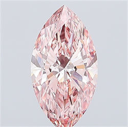 Picture of Lab Grown Diamond 3.00 Carats, Marquise with  Cut, Fancy Vivid Pink Color, VS2 Clarity and Certified by IGI
