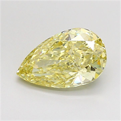 Picture of Lab Grown Diamond 2.09 Carats, Pear with  Cut, Fancy Yellow Color, VS1 Clarity and Certified by IGI