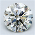 Natural Diamond 2.50 Carats, Round with Excellent Cut, K Color, SI1 Clarity and Certified by GIA