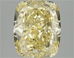 Picture of Lab Grown Diamond 3.04 Carats, CUSHION MODIFIED with  Cut, Fancy Vivid Yellow Color, VVS2 Clarity and Certified by IGI