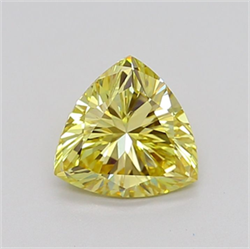 Picture of Lab Grown Diamond 1.42 Carats, TRIANGULAR with  Cut, Fancy Yellow Color, VS2 Clarity and Certified by IGI