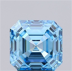 Picture of Lab Grown Diamond 2.22 Carats, Asscher with  Cut, Fancy Vivid Blue Color, VS1 Clarity and Certified by IGI