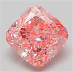 Picture of Lab Grown Diamond 3.04 Carats, CUSHION MODIFIED with  Cut, Fancy Vivid Pink Color, VVS2 Clarity and Certified by IGI