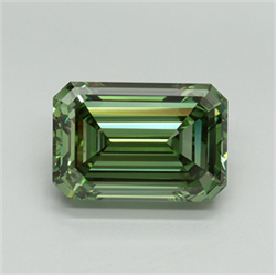 Picture of Lab Grown Diamond 5.05 Carats, Emerald with  Cut, Fancy Vivid Green Color, VVS2 Clarity and Certified by IGI