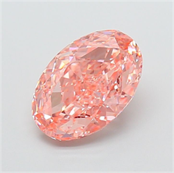 Picture of Lab Grown Diamond 2.56 Carats, Oval with  Cut, Fancy Vivid Pink Color, VS1 Clarity and Certified by IGI