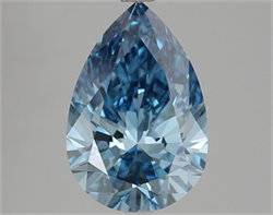 Picture of Lab Grown Diamond 3.42 Carats, Pear with  Cut, Fancy Vivid Blue Color, VS1 Clarity and Certified by IGI