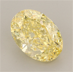 Picture of Lab Grown Diamond 5.17 Carats, Oval with  Cut, Fancy Intense Yellow Color, VS2 Clarity and Certified by IGI