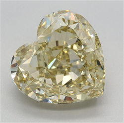 Picture of Lab Grown Diamond 5.20 Carats, Heart with  Cut, Fancy Intense Yellow Color, VVS2 Clarity and Certified by IGI